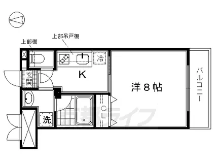 近鉄京都線 東寺駅 徒歩3分 3階建 築15年(1K/2階)の間取り写真