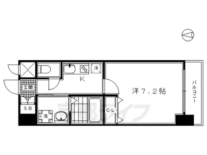 レジデンス京都ミッドシティ(1K/2階)の間取り写真