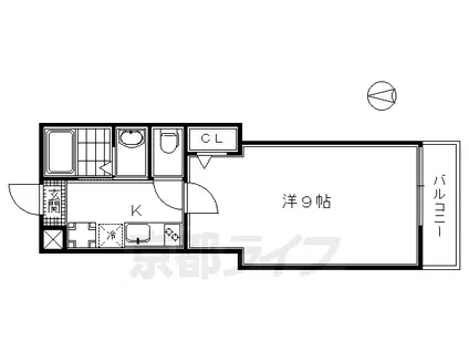 京阪電気鉄道京阪線 清水五条駅 徒歩5分 4階建 築13年(1K/2階)の間取り写真