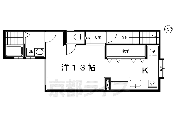 京阪電気鉄道京阪線 東福寺駅 徒歩9分 2階建 築18年(ワンルーム/2階)の間取り写真