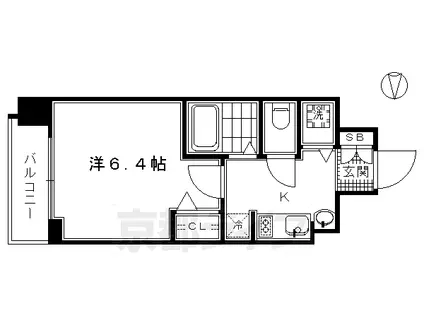 東海道本線 京都駅 徒歩10分 7階建 築14年(1K/5階)の間取り写真