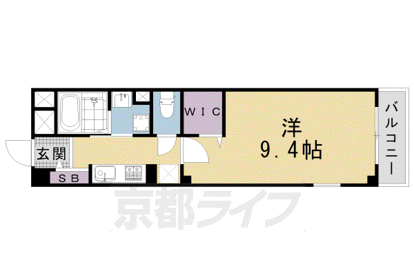 東海道本線 西大路駅 徒歩13分 3階建 築14年(1K/1階)の間取り写真