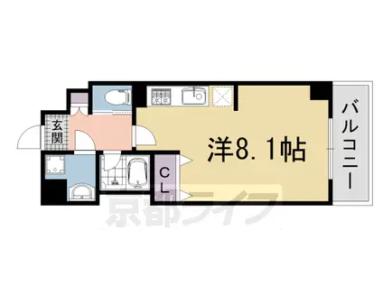 札幌市東豊線 月寒中央駅 徒歩6分 7階建 築13年(1K/1階)の間取り写真