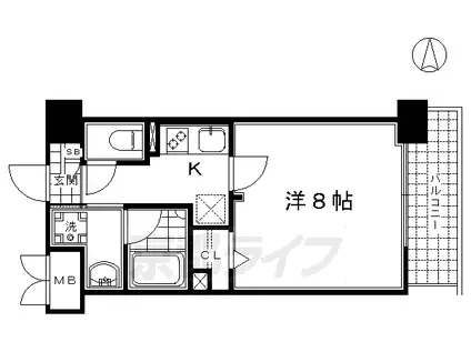 東海道本線 京都駅 徒歩3分 10階建 築12年(1K/2階)の間取り写真