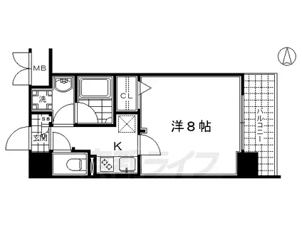 東海道本線 京都駅 徒歩3分 10階建 築12年(1K/2階)の間取り写真