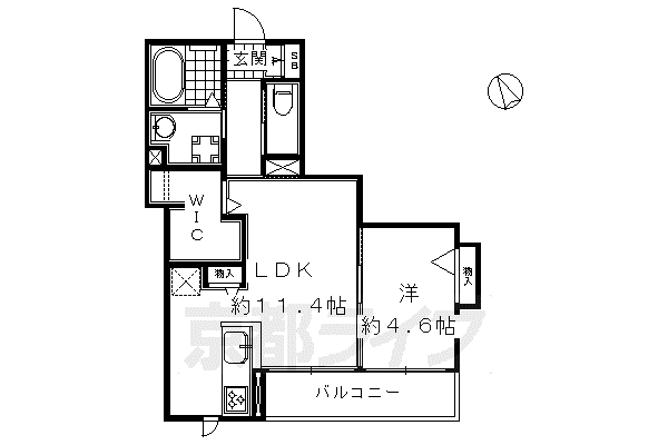MOUNTSIDE秀泉(1LDK/2階)の間取り写真