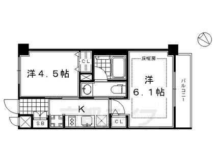 京阪電気鉄道京阪線 七条駅 徒歩4分 11階建 築12年(2K/8階)の間取り写真
