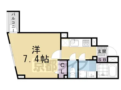 近鉄京都線 東寺駅 徒歩10分 4階建 築12年(1K/1階)の間取り写真