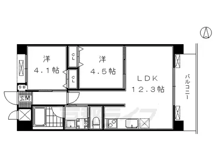 LATTICE KAMITOBA(2LDK/2階)の間取り写真