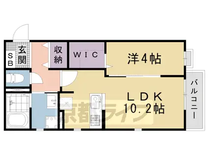 東海道本線 西大路駅 徒歩12分 2階建 築12年(1LDK/2階)の間取り写真
