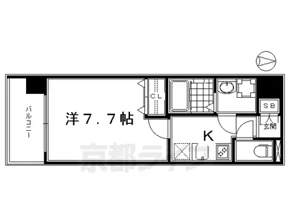 レジデンス京都ゲートシティ(1K/5階)の間取り写真