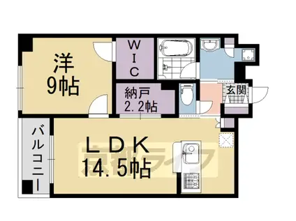 京都市烏丸線 五条駅(京都市営) 徒歩1分 11階建 築12年(1SLDK/5階)の間取り写真
