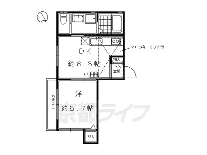 京阪電気鉄道京阪線 清水五条駅 徒歩5分 2階建 築12年(1DK/2階)の間取り写真