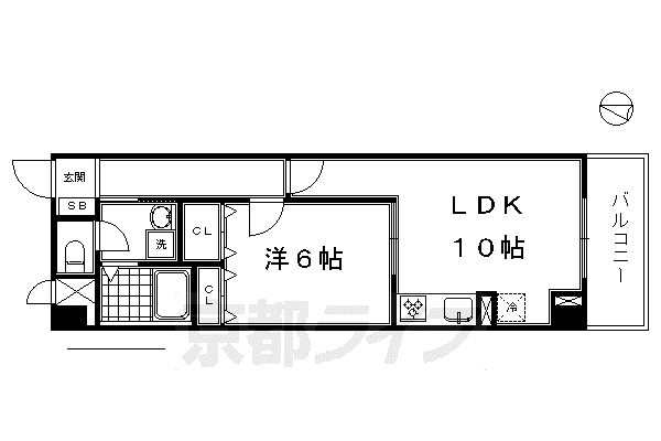 近鉄京都線 上鳥羽口駅 徒歩22分 3階建 築12年(1LDK/3階)の間取り写真