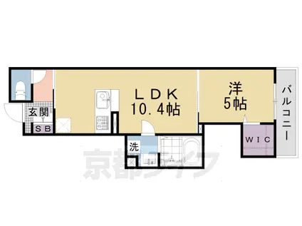 東海道本線 西大路駅 徒歩10分 4階建 築11年(1LDK/4階)の間取り写真