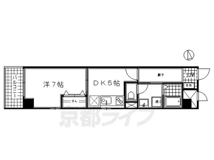 京阪電気鉄道京阪線 清水五条駅 徒歩5分 5階建 築11年(1DK/3階)の間取り写真