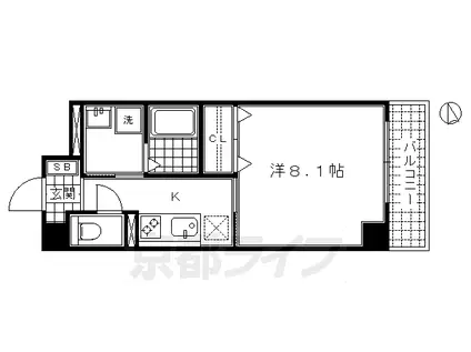 京阪電気鉄道京阪線 清水五条駅 徒歩5分 5階建 築11年(1K/2階)の間取り写真