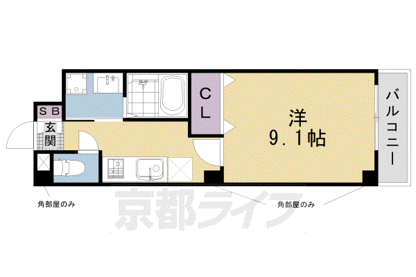 東海道本線 西大路駅 徒歩10分 3階建 築11年(1K/3階)の間取り写真
