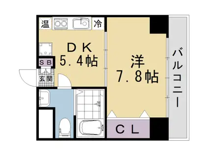 京都市烏丸線 五条駅(京都市営) 徒歩4分 5階建 築39年(1DK/5階)の間取り写真