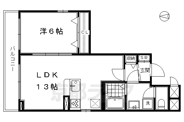 シティハウス都(1LDK/3階)の間取り写真