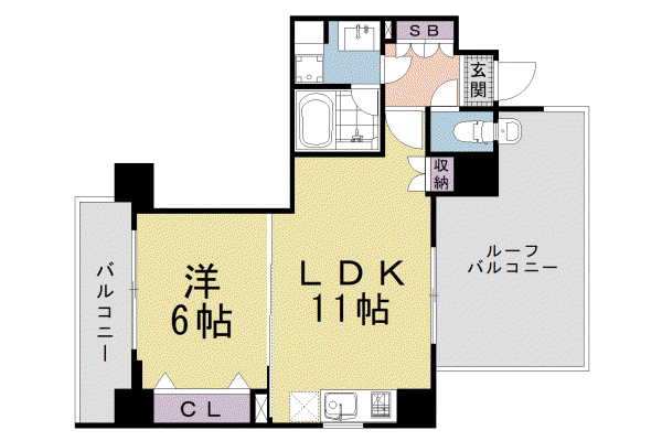 ベラジオ京都洛南2(1LDK/6階)の間取り写真