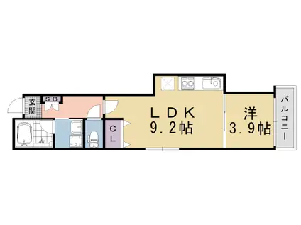 BLANCNEIGE烏丸五条(1LDK/2階)の間取り写真