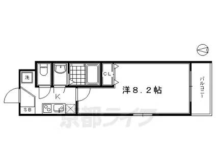アジュールメゾン十条(1K/2階)の間取り写真