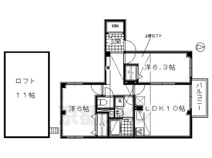 近鉄京都線 東寺駅 徒歩10分 3階建 築10年(2LDK/3階)の間取り写真