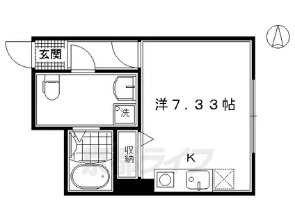 山陰本線 丹波口駅 徒歩10分 6階建 築10年(ワンルーム/4階)の間取り写真