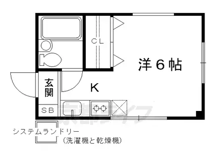レディースコーポハヤフネ(1K/2階)の間取り写真
