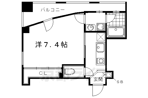 京阪電気鉄道鴨東線 出町柳駅 徒歩11分 5階建 築15年(1K/5階)の間取り写真