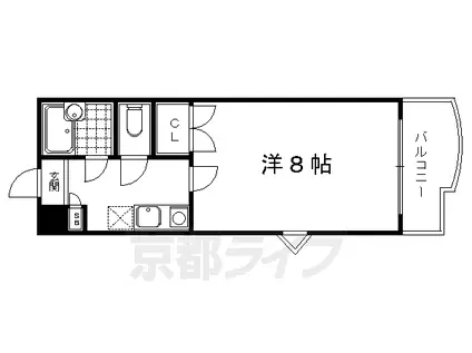 サンダ館Ⅱ(1K/2階)の間取り写真
