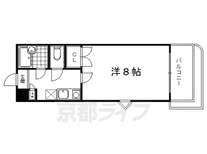 サンダ館Ⅱ(1K/1階)の間取り写真