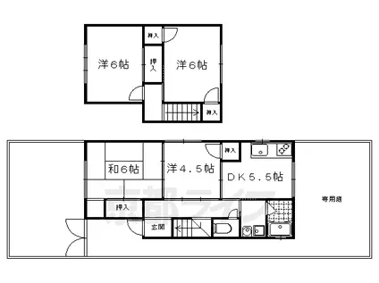 京都市烏丸線 北山駅(京都) 徒歩7分 2階建 築54年(4DK)の間取り写真