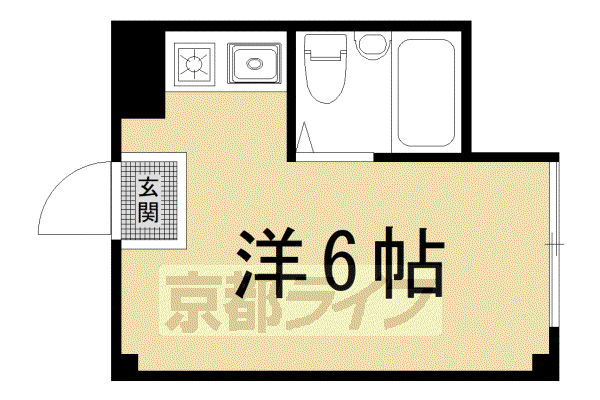 京阪電気鉄道鴨東線 出町柳駅 徒歩8分 3階建 築39年(ワンルーム/2階)の間取り写真