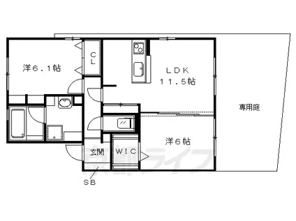 叡山電鉄 岩倉駅(京都) 徒歩13分 2階建 築14年(2LDK/1階)の間取り写真