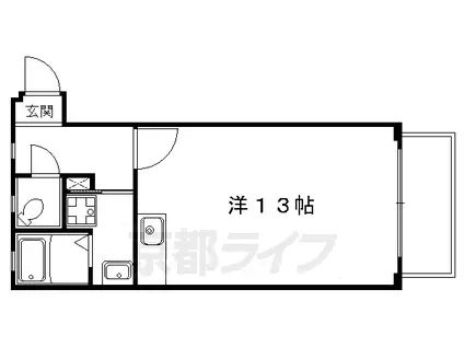 叡山電鉄 元田中駅 徒歩12分 2階建 築24年(1K/2階)の間取り写真