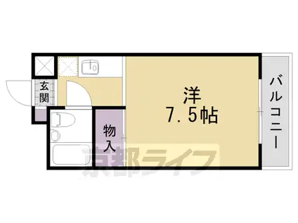 叡山電鉄 茶山・京都芸術大学駅 徒歩2分 4階建 築42年(1K/1階)の間取り写真