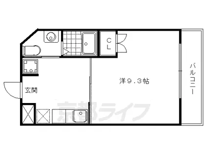 叡山電鉄 茶山・京都芸術大学駅 徒歩2分 3階建 築21年(1K/3階)の間取り写真