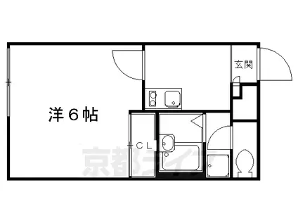 京阪電気鉄道鴨東線 出町柳駅 徒歩25分 2階建 築16年(1K/1階)の間取り写真