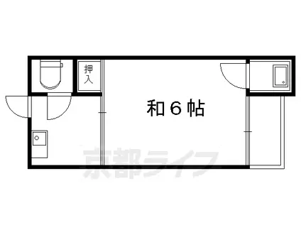 叡山電鉄 元田中駅 徒歩22分 2階建 築46年(1K/2階)の間取り写真