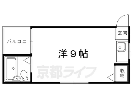 叡山電鉄 元田中駅 徒歩18分 2階建 築22年(ワンルーム/1階)の間取り写真