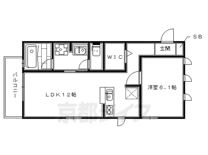 叡山電鉄 一乗寺駅 徒歩5分 2階建 築14年(1LDK/1階)の間取り写真