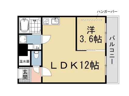 叡山電鉄 元田中駅 徒歩7分 4階建 築47年(1LDK/2階)の間取り写真