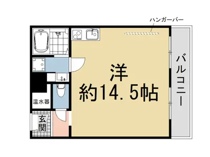 叡山電鉄 元田中駅 徒歩7分 4階建 築47年(ワンルーム/4階)の間取り写真