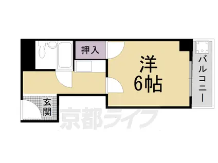 京都市烏丸線 北大路駅 徒歩23分 3階建 築43年(1K/2階)の間取り写真