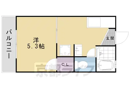 北山ヒルズ(1K/1階)の間取り写真