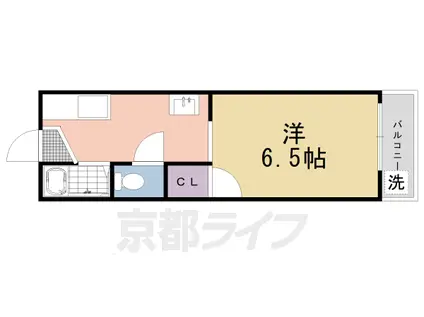京都市烏丸線 北山駅(京都) 徒歩10分 2階建 築44年(1K/1階)の間取り写真