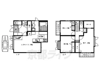 京阪電気鉄道鴨東線 出町柳駅 徒歩13分 2階建 築27年(3LDK)の間取り写真