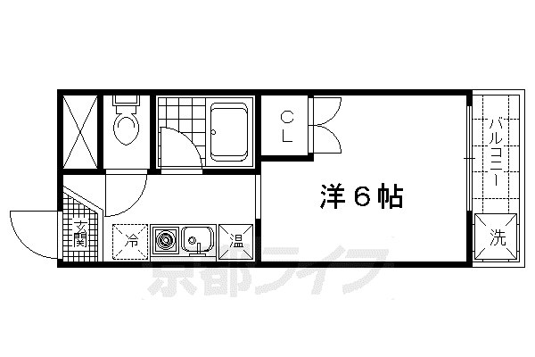 京都市烏丸線 北大路駅 徒歩20分 3階建 築29年(1K/3階)の間取り写真